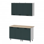 МК Аленушка 1,4м Лаванда Изумруд,скоба черный,сонома