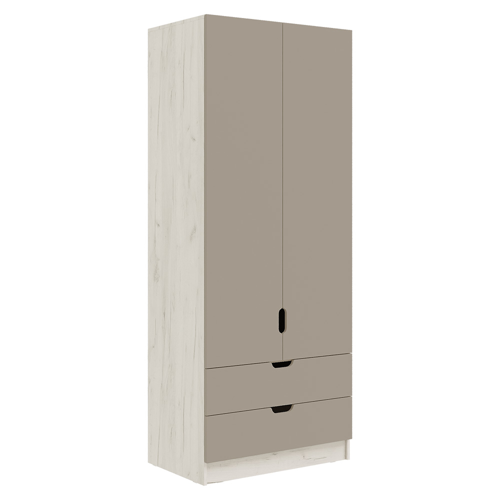 Шкаф Юниор-4 (800), Шарли Мокко, Дуб Крафт Белый