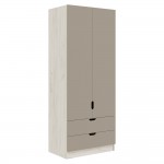 Шкаф Юниор-4 (800), Шарли Мокко, Дуб Крафт Белый