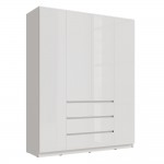 Шкаф четырехстворчатый Челси, Белый глянец холодный, Белый