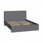 Кровать с ортопедическим основанием и опорами Остин 11.53, Серый графит, Дуб золотой