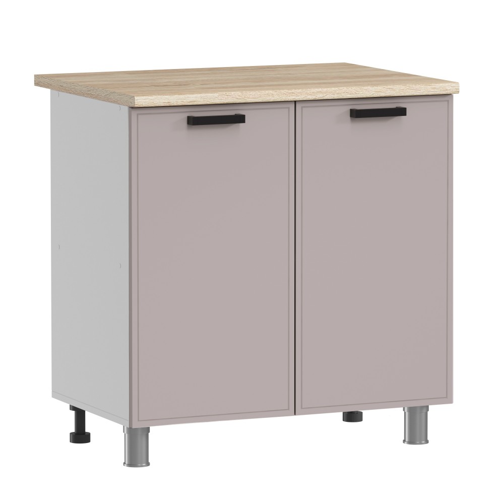 МК Аленушка Н 800 Магнолия Кашемир,скоба черный (со столешницей)