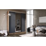 Шкаф-купе Альянс 1,5 м, Графит, Дуб крафт