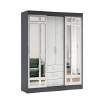 Шкаф-купе Маэстро, Графит, Дуб Крафт Белый