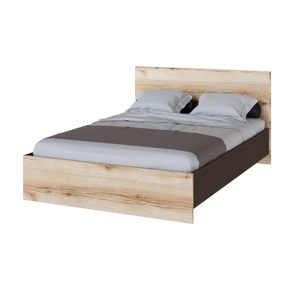 Кровать 140x200 с настилом из ДСП Плейона, венге