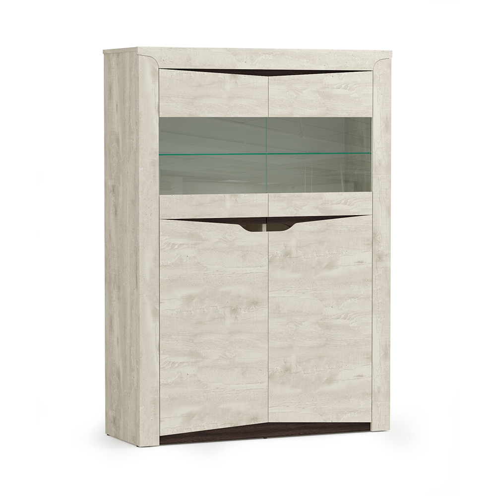 Шкаф комбинированный Лючия 33.15, Бетон пайн белый, Венге