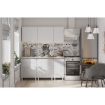 Кухонный гарнитур КГ 1 (1.6 м), Белый, Цемент светлый