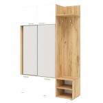 Прихожая Стелла, Белый глянец холодный, Дуб крафт