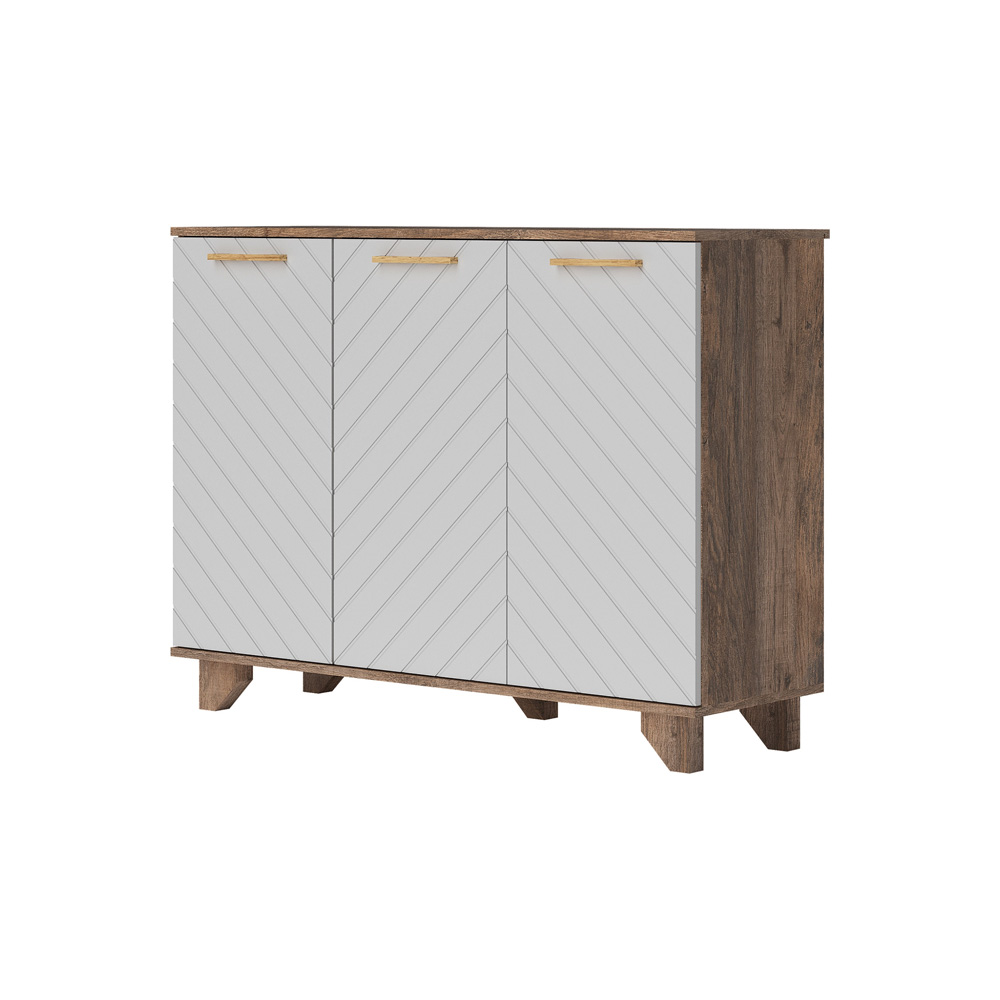 Ньёрд Комод 1200 Дуб Самдал/Белый софт матовый