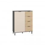 Комод Марвэл 16.234.01, Темно-серый, Сатин, Плэйн