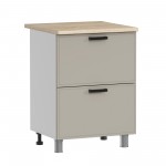 МК Аленушка Н2Я 600 Магнолия Керамика,скоба черный (со столешницей)