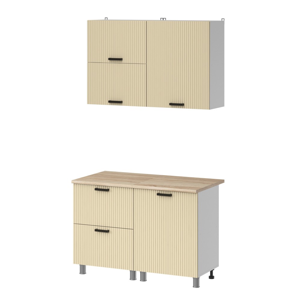 МК Аленушка 1,2м с ящ.в 2 Лотос Фисташка,скоба антрацит,сонома