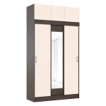 Шкаф с антресолью Бася/Роджина, Дуб беленый, Венге