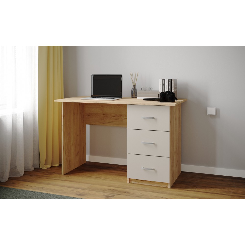 Письменный стол Сити-1, Дуб крафт золотой, кашемир