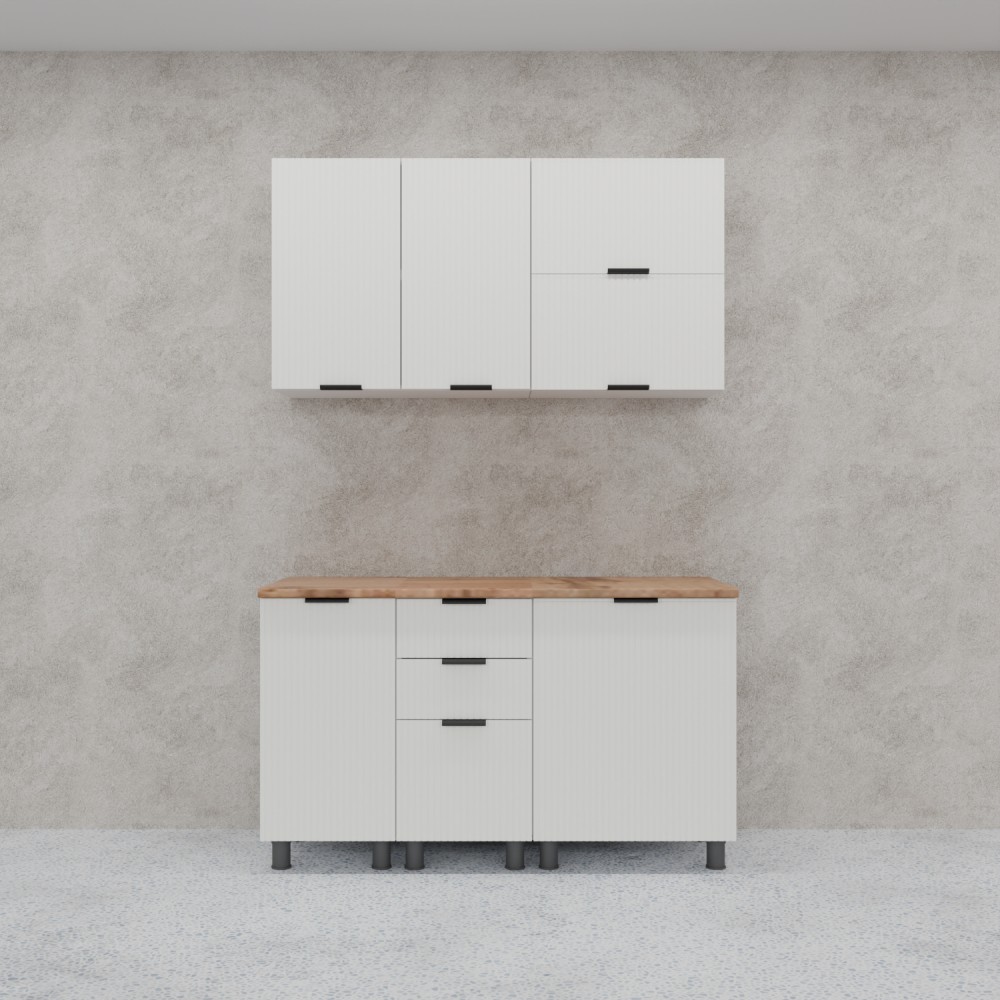 МК Аленушка 1,4м с ящ. Лотос Молочный,скоба антрацит,сонома