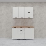 МК Аленушка 1,4м с ящ. Лотос Молочный,скоба антрацит,сонома