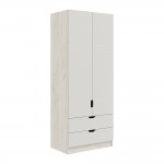 Шкаф Юниор-4 (800), Шарли Белый, Дуб Крафт Белый