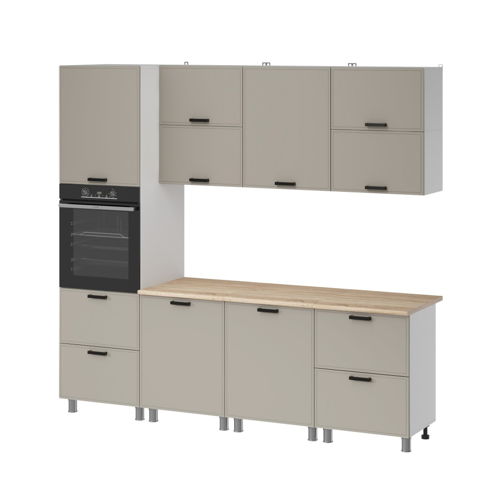 МК Аленушка 2,4м Магнолия Керамика,скоба черный,сонома