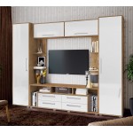 Гостиная Гармония, Белый глянец холодный, Дуб Крафт