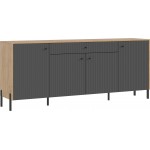 Комод Оливия (металл), Дуб Крафт, Графит Софт