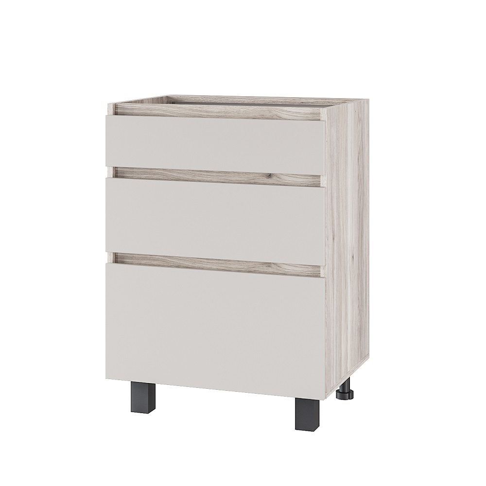 Шкаф без столешницы Берген Лайт 6с3 0,6м, Дуб смоки, Кашемир