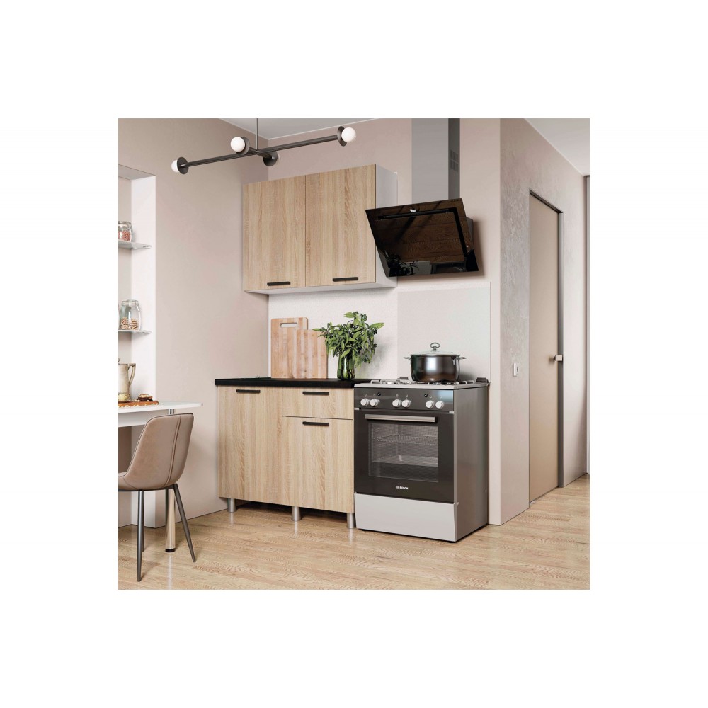 Кухня Ева, Дуб сонома, Черный янтарь