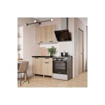 Кухня Ева, Дуб сонома, Черный янтарь