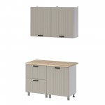 МК Аленушка 1,2м с ящ. Орхидея Керамика,скоба черный,сонома