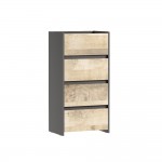 Тумба Денвер 4Я500, Графит, Дуб гранж песочный