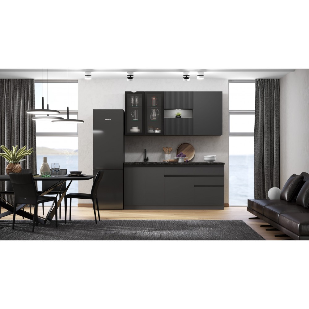 Кухня Техно-6 2,0м (Графит/Графит софт NEW)