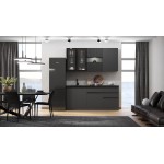 Кухня Техно-6 2,0м (Графит/Графит софт NEW)