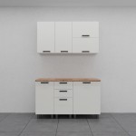 МК Аленушка 1,4м с ящ. Лаванда Молочный,скоба черный,сонома