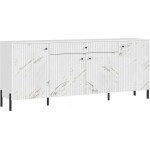 Комод Оливия (металл), Белый, Мрамор золото