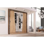 Шкаф-купе Соренто 2,0м, Дуб крафт, Бетон темный