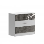 Комод Вега Позитив, Бетон темный, Белый