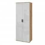 Шкаф двухстворчатый Виста, Белый глянец холодный, Дуб крафт