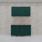 МК Аленушка 1,4м с ящ. Лотос Изумруд,скоба антрацит,сонома