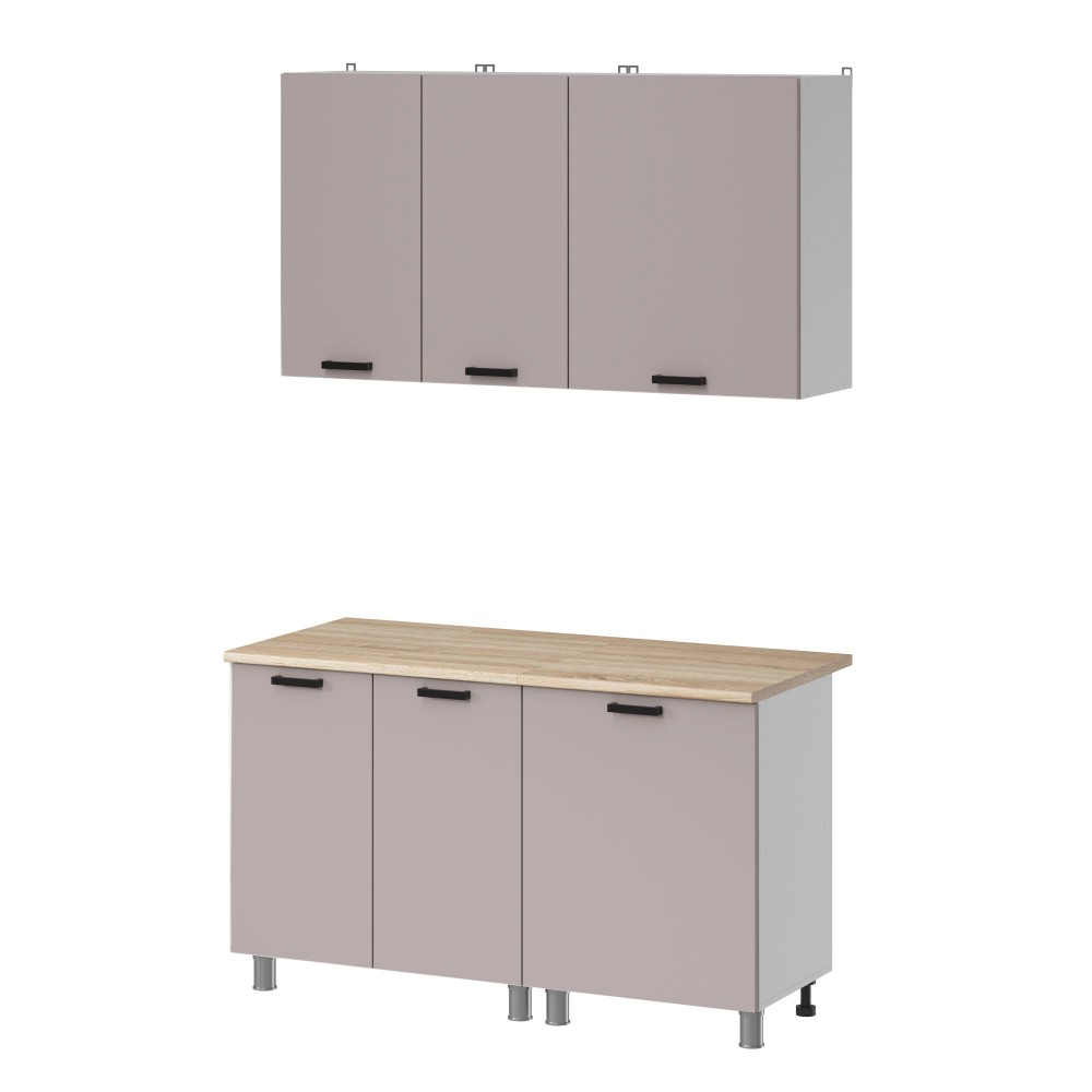 МК Аленушка 1,4м Лаванда Кашемир,скоба черный,сонома