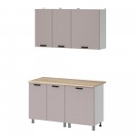 МК Аленушка 1,4м Лаванда Кашемир,скоба черный,сонома