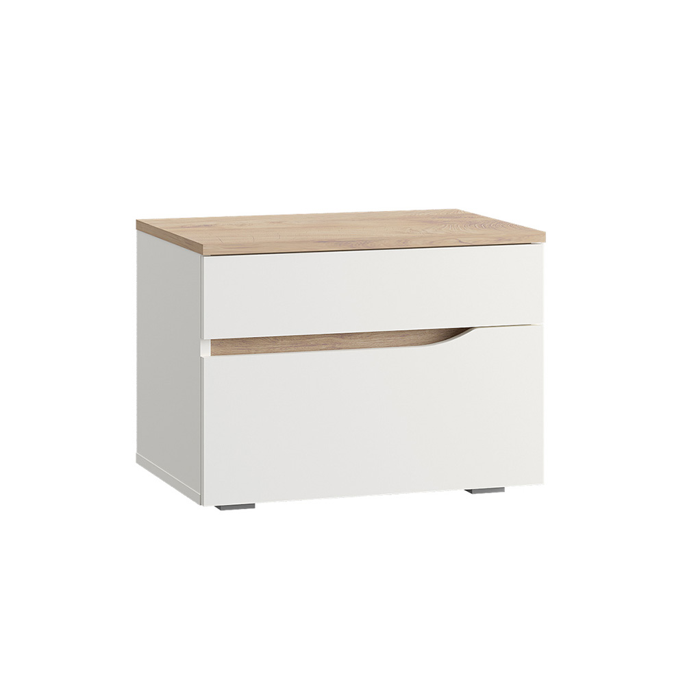 Тумба прикроватная Муссон 16.03, Белый шагрень, Дуб эндгрейн