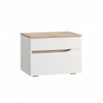 Тумба прикроватная Муссон 16.03, Белый шагрень, Дуб эндгрейн