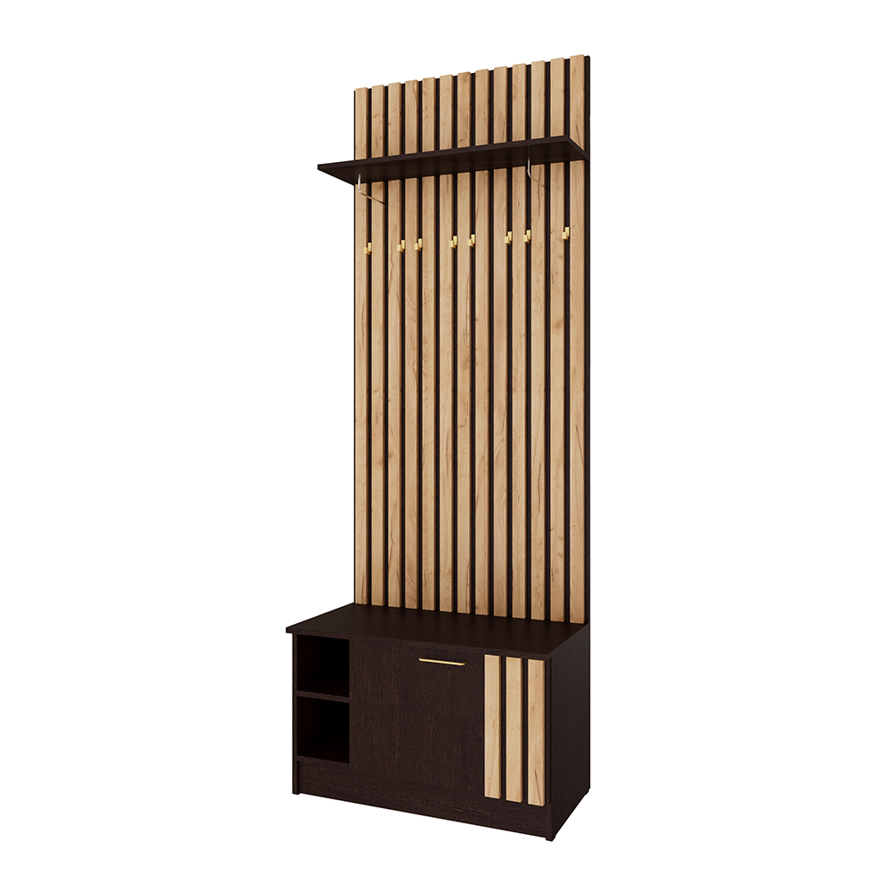 Тумба с вешалкой Кано 800 КПТВ-2, Венге, Дуб крафт золотой