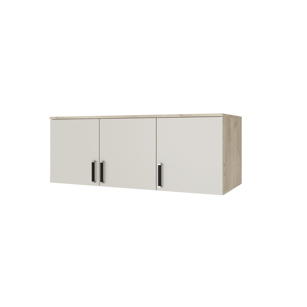 Антресоль для шкафа 120 см Лагуна, Дуб крафт серый, Кашемир