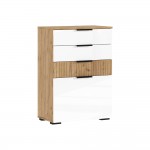 Комод Роджина (600), Белый глянец, Дуб крафт