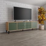 Тумба под телевизор Парус-10, Дуб крафт золотой, Карбон дарк грин