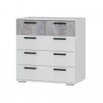 Комод Стандарт-5, Белый, Цемент светлый