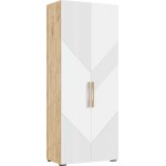 Шкаф двухстворчатый Ирис, Браш Вайт, Дуб Крафт