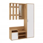 Прихожая Визит, Белый Глянец холодный, Дуб крафт