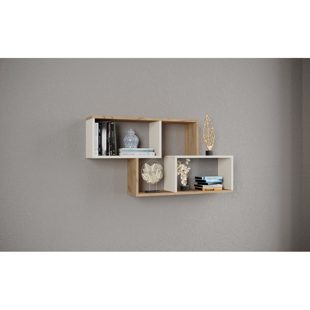 Полка навесная ПН-3, Дуб крафт золотой, кашемир