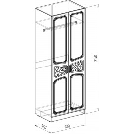 Тиффани Шкаф 2х 0,8